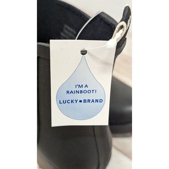 Lucky Brand Bunita Womens Size 7M Black Side Zip Round Toe Block Heel Rain Boots - Picture 10 of 11